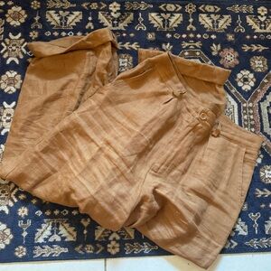 Ozma Linen Trouser - Heavy Linen - Dune - L